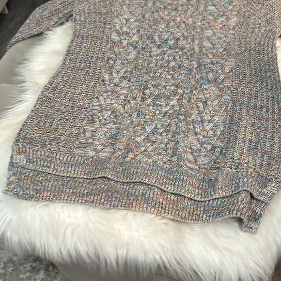 Gray & Multi Colored Crochet Knit Crew Neck Sweater Sz MED NWOT FIRM PRICE! - Picture 5 of 5